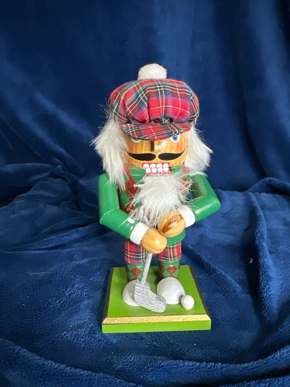 December Home 7 Inch Golfer Nutcracker Wooden Christmas Decor